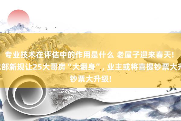 专业技术在评估中的作用是什么 老屋子迎来春天! 住建部新规让25大哥房“大翻身”, 业主或将喜提钞票大升级!