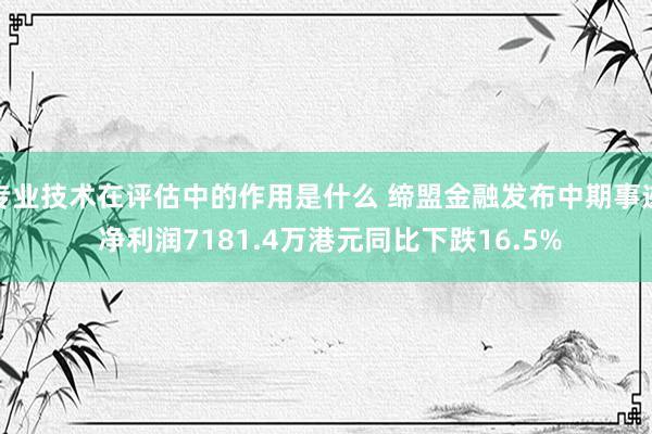 专业技术在评估中的作用是什么 缔盟金融发布中期事迹 净利润7181.4万港元同比下跌16.5%