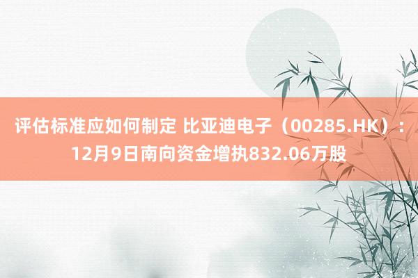 评估标准应如何制定 比亚迪电子（00285.HK）：12月9日南向资金增执832.06万股