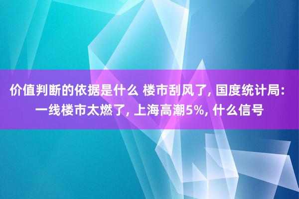 价值判断的依据是什么 楼市刮风了, 国度统计局: 一线楼市太燃了, 上海高潮5%, 什么信号