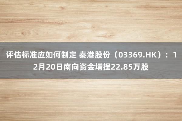 评估标准应如何制定 秦港股份（03369.HK）：12月20日南向资金增捏22.85万股