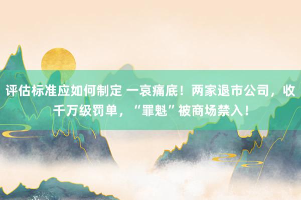 评估标准应如何制定 一哀痛底！两家退市公司，收千万级罚单，“罪魁”被商场禁入！