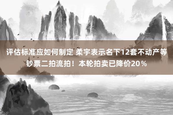 评估标准应如何制定 柔宇表示名下12套不动产等钞票二拍流拍！本轮拍卖已降价20％