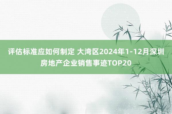 评估标准应如何制定 大湾区2024年1-12月深圳房地产企业销售事迹TOP20