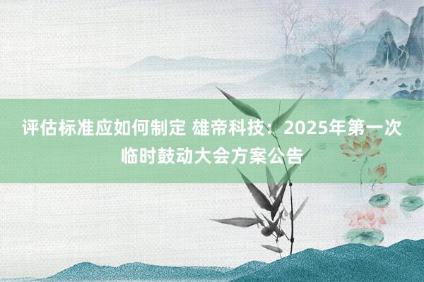 评估标准应如何制定 雄帝科技：2025年第一次临时鼓动大会方案公告