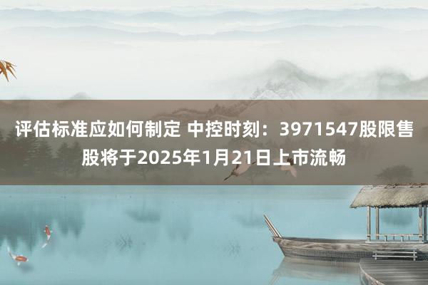 评估标准应如何制定 中控时刻：3971547股限售股将于2025年1月21日上市流畅