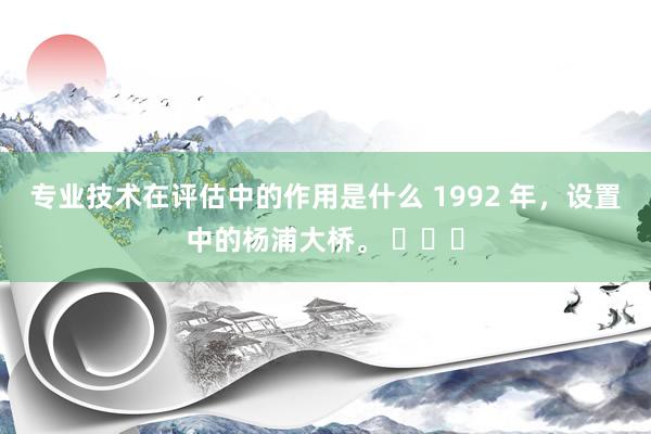 专业技术在评估中的作用是什么 1992 年，设置中的杨浦大桥。 ​​​