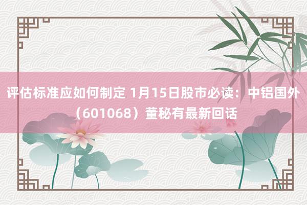 评估标准应如何制定 1月15日股市必读：中铝国外（601068）董秘有最新回话