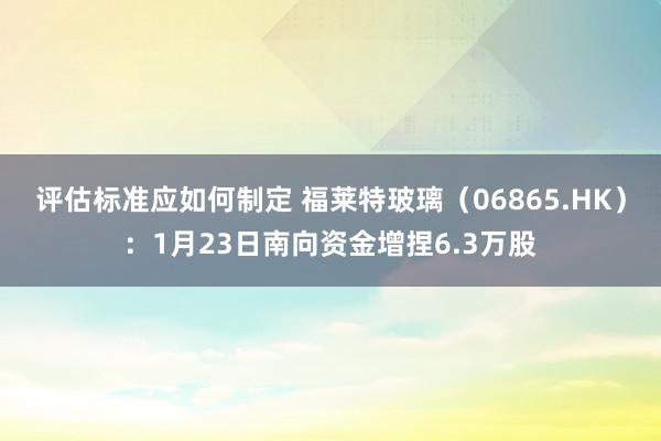 评估标准应如何制定 福莱特玻璃（06865.HK）：1月23日南向资金增捏6.3万股