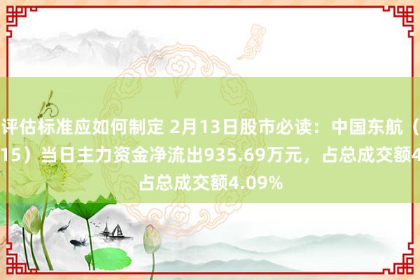 评估标准应如何制定 2月13日股市必读：中国东航（600115）当日主力资金净流出935.69万元，占总成交额4.09%