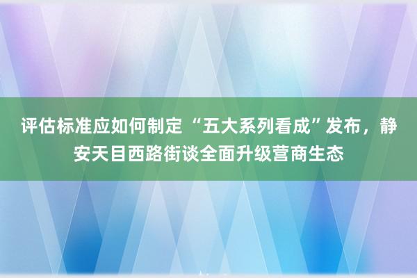 评估标准应如何制定 “五大系列看成”发布，静安天目西路街谈全面升级营商生态